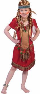 Indiaan Kostuum | Red Hawk | Meisje | Maat 104 | Carnaval kostuum | Verkleedkleding