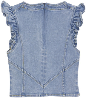 Indian blue Jeans meisjes blouse Bleached denim - 152