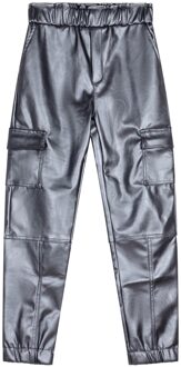 Indian blue Jeans Meisjes cargo broek pu - Donker zilver - Maat 176