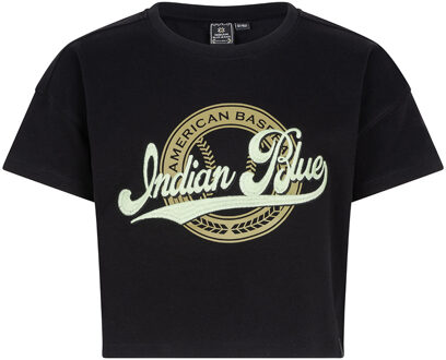 Indian blue Jeans Meisjes crop top wide fit - Zwart - Maat 128