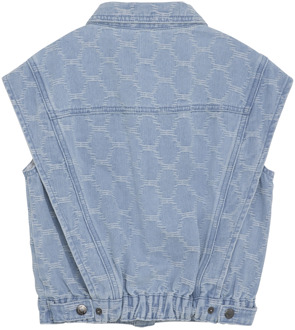 Indian blue Jeans meisjes gilet Bleached denim - 128