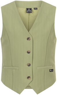 Indian blue Jeans Meisjes gilet krijtstreep - Licht pastel groen - Maat 176