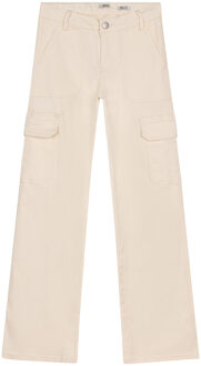 Indian blue Jeans Meisjes jeans broek Cargo wide fit - Lily wit - Maat 128
