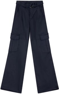 Indian blue Jeans Meisjes pantalon broek wide fit cargo - Navy blauw - Maat 128