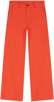 Indian blue Jeans Meisjes pantalon stretch broek wide fit - Helder koraal - Maat 128