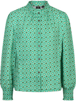 Indian blue Jeans Meisjes shirt geometric print - Gras groen - Maat 152