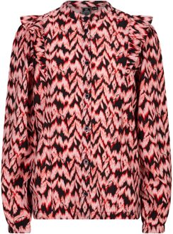 Indian blue Jeans Meisjes shirt ls ruffel - Poppy rood - Maat 164