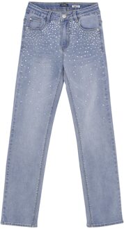 Indian blue Jeans Winter jeansbroek meisjes - blauw - straight fit/studs - maat 158