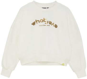 Indian blue Jeans Winter sweater meisjes - wit - folie - maat 128