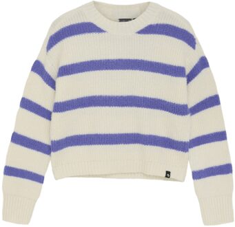 Indian blue Jeans Winter sweater meisjes - wit - fuzzy/strepen - maat 128