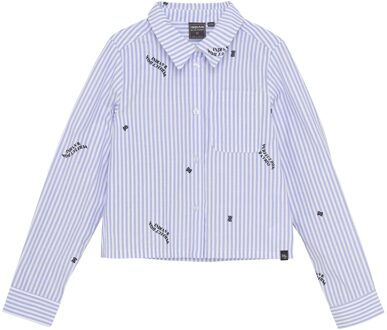 Indian blue Jeans Winter t-shirt meisjes - blauw - cropped/strepen - maat 128