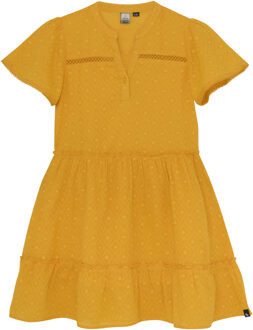Indian blue Jeans Zomer jurk meisjes - geel - kant - Maat 152