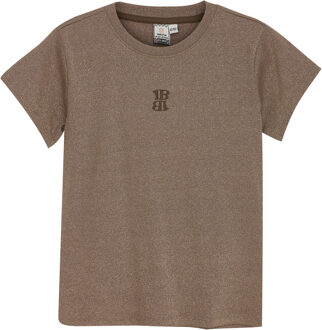 Indian blue Jeans Zomer T-shirt S/S meisjes - bruin - glitter - Maat 176