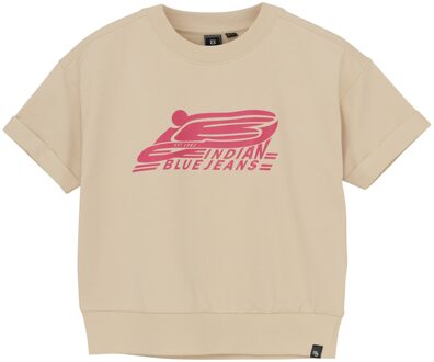 Indian blue Jeans Zomer T-shirt S/S meisjes - zand - cropped - Maat 128