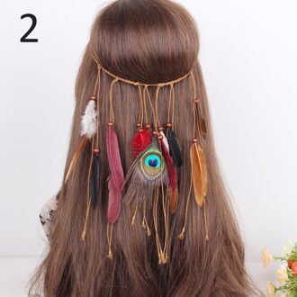 Indian Feather Hoofdband Verstelbare Hoofdtooi Festival Boho Haarband Vrouwen Girl Haar Accessoires EIG88 2