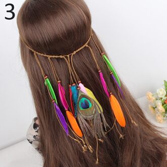 Indian Feather Hoofdband Verstelbare Hoofdtooi Festival Boho Haarband Vrouwen Girl Haar Accessoires EIG88 3