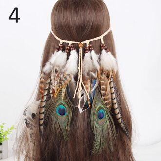 Indian Feather Hoofdband Verstelbare Hoofdtooi Festival Boho Haarband Vrouwen Girl Haar Accessoires EIG88 4