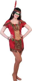 Indianen kostuum dames rood Rood - Zalm