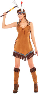 Indianen Kostuum Dyami Dames Bruin - Kastanje