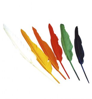 Indianen veren - 48x stuks - gekleurd - 25-30 cm - indianenveren - hobby