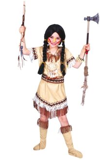 Indianenkostuum met franjes voor meisjes - Verkleedkleding - Maat 104/116