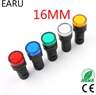 Indicator Signal Lamp Light Waterproof ad16-16ds 16mm AC/DC 12V 24V 110V 220V 380V Red Green Yellow Blue White LED Bulbs 20mA