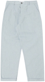Indigo Chino Reworked Jean Cloth 100% Katoen Universal Works , Blue , Heren - W32,W30,W34