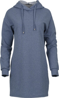Indigo gemêleerde mini jurk met capuchon Indigoblauw