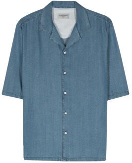 Indigo Light Tencel Shirt Officine Générale , Blue , Heren - 2Xl,Xl,L,M