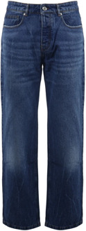 Indigo Straight Fit Unisex Jeans Ami Paris , Blue , Heren - W36