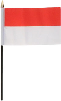 Indonesie - mini vlaggetje van 10 x 15 cm op stokje - Landen vlag - H27 cm Multi
