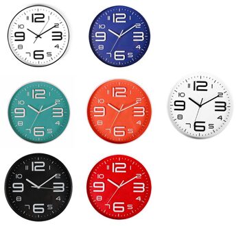 Indoor Grote 3D Nummer Quartz Silent Non Tikkende Wandklok Rustige Beweging Decoratieve Battery Operated 10 Inch Rood