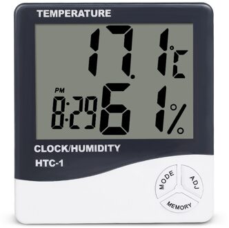 Indoor Kamer Lcd Elektronische Temperatuur Vochtigheid Meter Digitale Thermometer Hygrometer Weerstation Wekker HTC-1