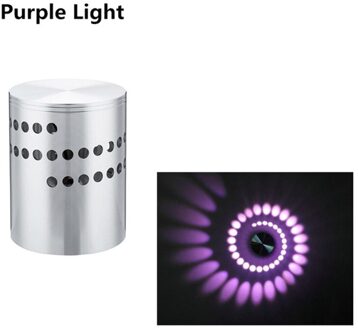 Indoor Led Wandlamp Led-Spot Creatieve Aluminium Blaker Wandlamp 360 ° Spiraal Licht Feestartikelen Woondecoratie Ktv bar paars