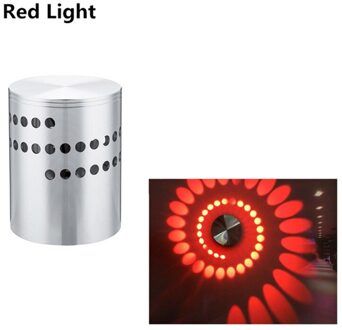 Indoor Led Wandlamp Led-Spot Creatieve Aluminium Blaker Wandlamp 360 ° Spiraal Licht Feestartikelen Woondecoratie Ktv bar rood
