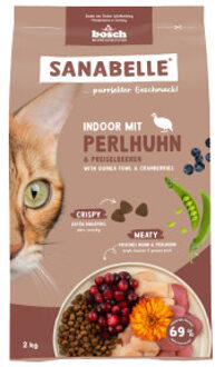 Indoor met parelhoen en cranberries kattenvoer 2 x 2 kg