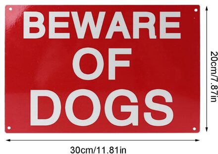 Indoor Outdoor Gebruik 30X20Cm 11.8X7.8 Inches Aluminium Pas Hond Teken Indicator Voor Hek Poorten muur Guard Hond Borden rood