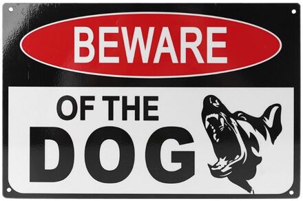 Indoor Outdoor Gebruik 30X20Cm 11.8X7.8 Inches Aluminium Pas Hond Teken Indicator Voor Hek Poorten muur Guard Hond Borden zwart