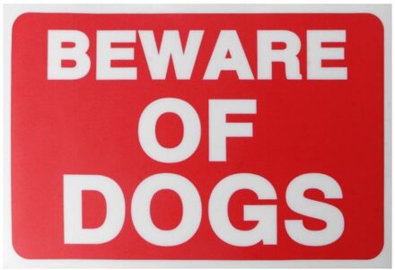 Indoor Outdoor Gebruik Lijm Pas Hond 30X20Cm 11.8X7.8 Inches Waarschuwing Security Hond Teken Voor hek Poorten Sticker