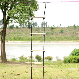 Indoor Outdoor Klimmen Touw Ladder Voor Kids Kinderen Opknoping Houten Ladder