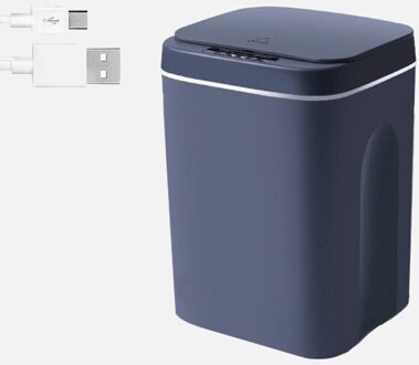 Indoor Smart Sensor Prullenbak Huishouden Keuken Wc Automatische Vuilnisbak Met Deksel Low Noise Sanitaire Emmer 12L / Donkergrijs
