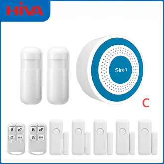 Indoor Strobe Sirene 433Mhz Licht Sirene Mini Standalone Strobe Sirene Home Security Geluid Alarmsysteem Met Pir Deur Sensor Blauw