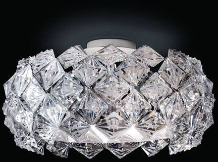 Indrukwekkende plafondlamp PRISMA, 52 cm helder, chroom