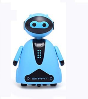 Inductieve Elektrische Robot Met Led Licht Auto-Inductie Auto Volgen Zwarte Lijn Speelgoed Blauw