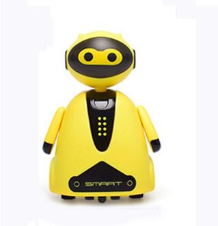 Inductieve Elektrische Robot Met Led Licht Auto-Inductie Auto Volgen Zwarte Lijn Speelgoed geel