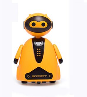 Inductieve Elektrische Robot Met Led Licht Auto-Inductie Auto Volgen Zwarte Lijn Speelgoed Oranje