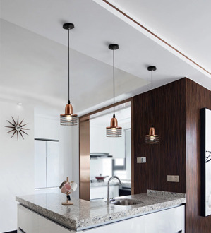 Industrial Retro Style Pendant Lights Gold Circle Pendants Lamp Kitchen Island Lighting Fixture Vintage Dining Room Drop Light