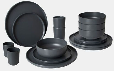 Industrial - Servies - Patom - 100% Melamine - 16-delig - Antraciet