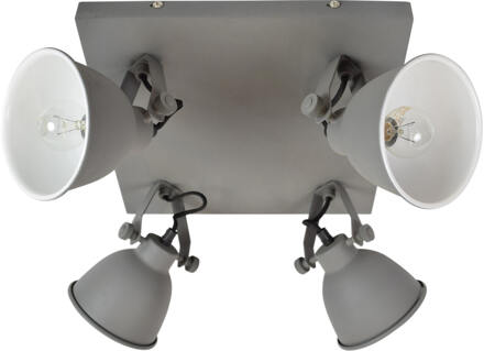 Industrial Spot 4-lichts Plafondlamp Vintage Grey Grijs