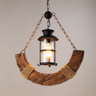 Industrial wood light chandelier living room handing lamp bar dining room ceiling lighting glass pendant lamp suspension light